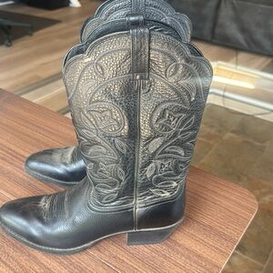 Ariat Heritage Western Round Toe Black Leather Cowgirl Boots Size 11